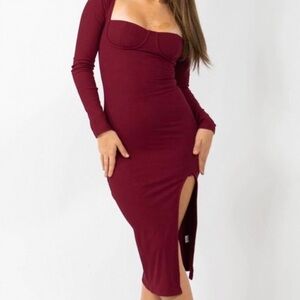 Grey Bandit Burgundy Dress